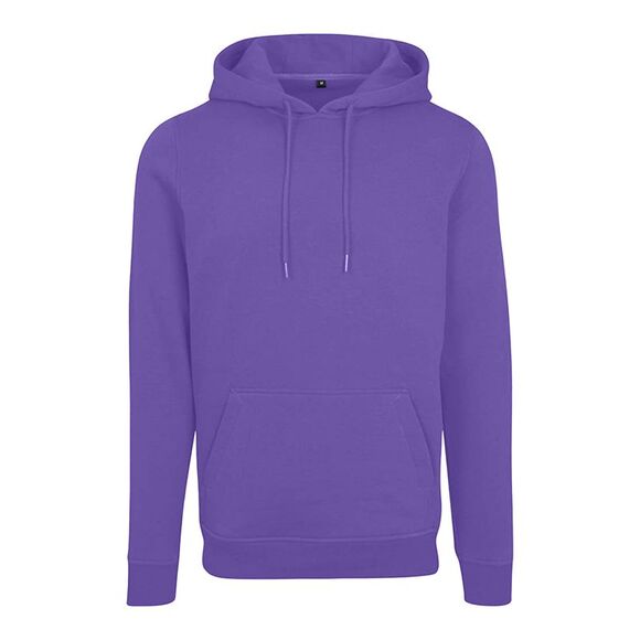 Build Your Brand Mens Heavy Pullover Hoodie / Ultra Violet